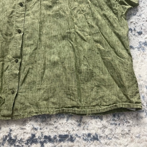 Eileen Fisher Washed Organic Linen Delave Button Down Boxy Blouse Shirt Plus 3X - Picture 7 of 10